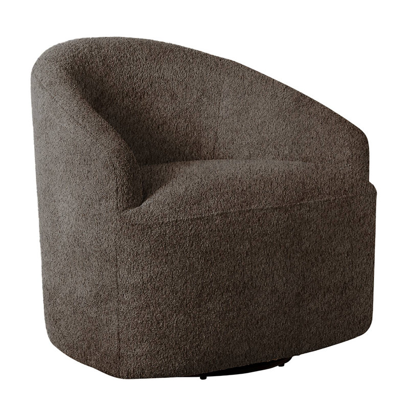 Bonn Upholstered Swivel Barrel Chair, Chocolate Polyester
