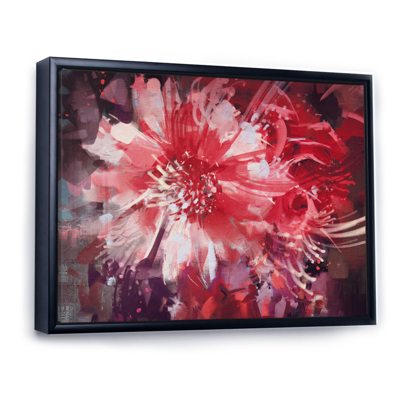 «Abstract Vivid Flower Bouquet», reproduction sur toile, H 30 po x l 40 po x P 1,5 po, Cadre flottant noir