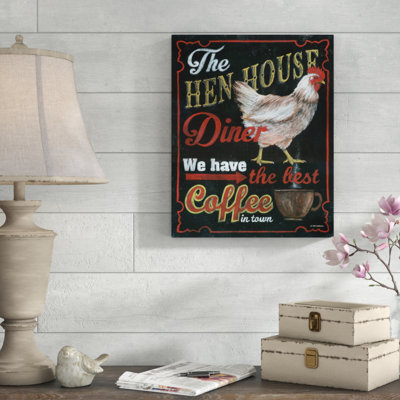 « poule house », affiche rétro sur toile tendue