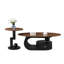 Pied de table seulement, ensemble de 2 tables basses gigognes de luxe, tables avec rangement pour salon, ensemble de tables ovales et rondes, table basse noire, table cocktail, table d'appoint, grande 120 cm, petite 49 cm