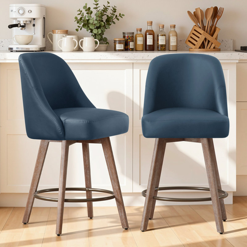 Tabouret de comptoir pivotant et pivotant de 26 po Malikhai, Bleu