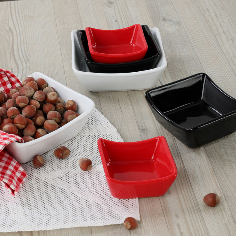 Ensemble de bols en céramique de qualité supérieure | 100% céramique, 4,6 x 4,6 x 1,2 po (2 pièces), 3,9 x 3,9 x 1,2 po (2 pièces), 3,1 x 3,1 x 1,2 po (2 pièces) | Antibactérien, facile à nettoyer, résistant aux chocs thermiques, va au lave-vaisselle et au micro-ondes