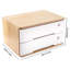 Boîte de rangement de bureau en bois à 2 niveaux avec tiroirs verrouillables-309370310