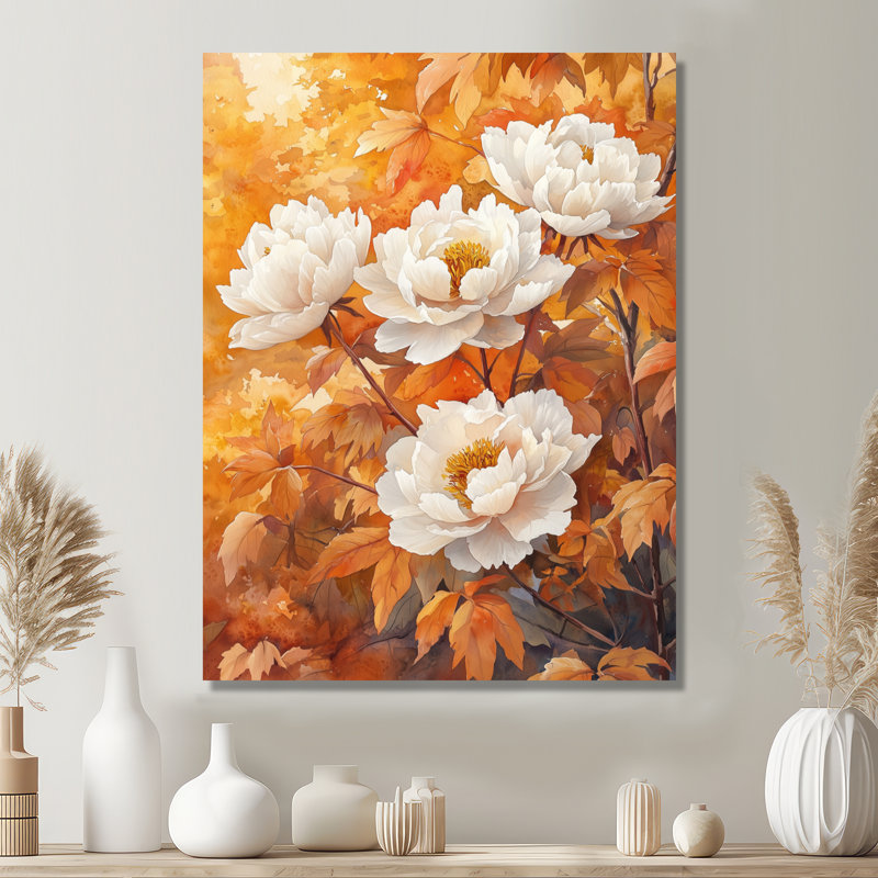 Bodiam - impressions sur toile florales, H 32 po x l 16 po, Ne s'applique pas, Toile tendue