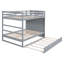 Lit superposé double au-dessus de double avec lit gigogne simple et escalier-1410684556