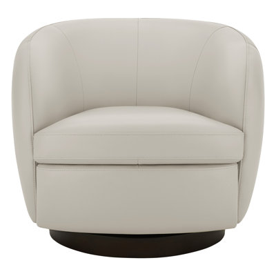Fauteuil demi-tonneau en cuir Marcy Geniue