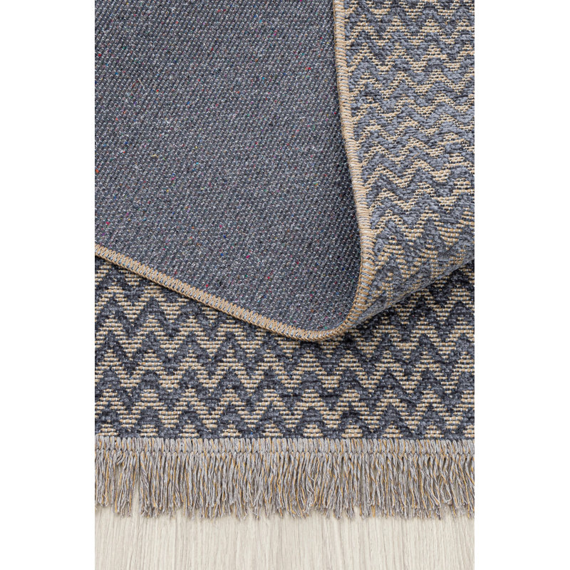 Premium Woven Carpet, 6.6 x 9.5 ft, Anthracite Color | 100% Jute / Chenille, 0.3 in Pile Height | Non-Slip Cotton-Jute Sole, 400,000 Thread Points | Durable, Easy to Clean, Ideal for Living Room & Bedroom
