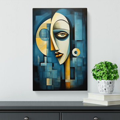 Moon Cubism No.2 - Wrapped Canvas