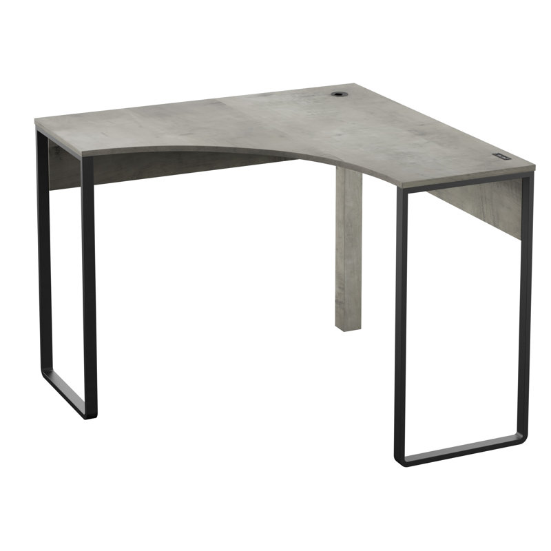 Smithtown Corner Metal Base Writing Desk, Valley Pine