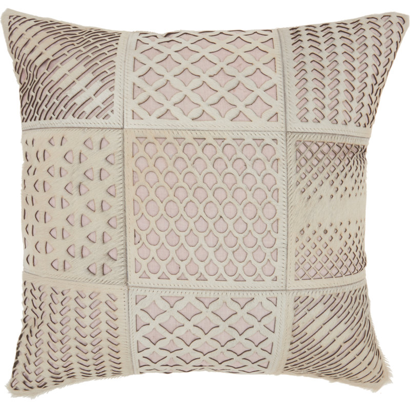 Patchwork Leather/Suede Throw Pillow