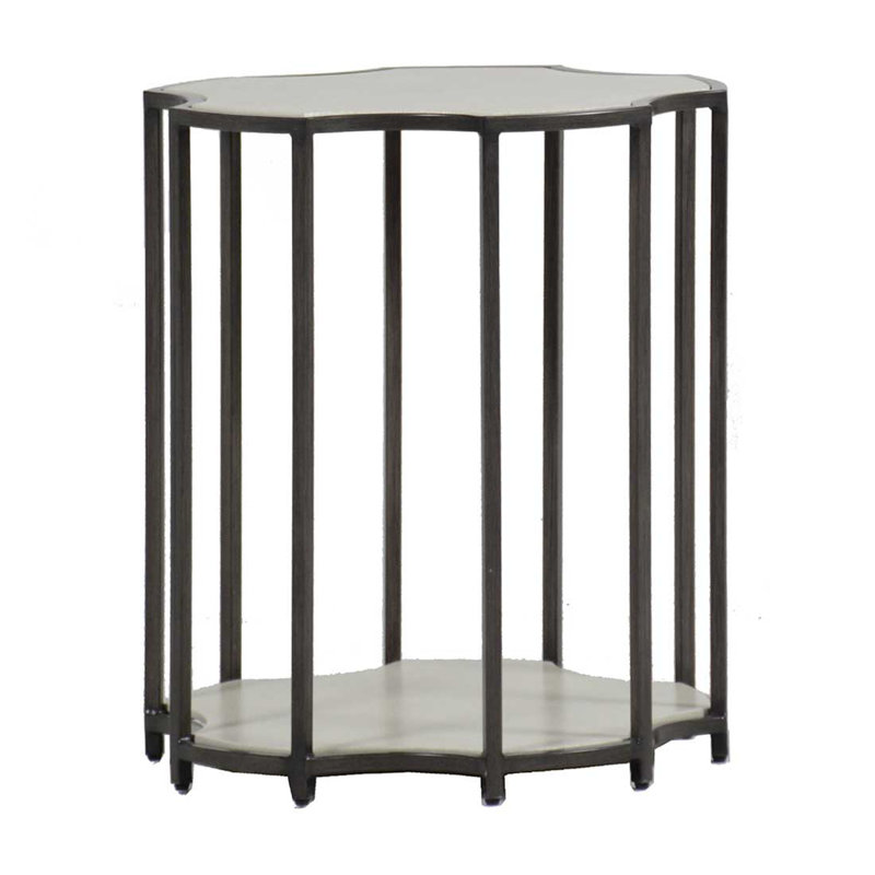 Clarice Outdoor Side Table, Slate Grey/Dove Grey
