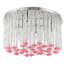 Plafonnier encastré tube rose en cristal Elegance
