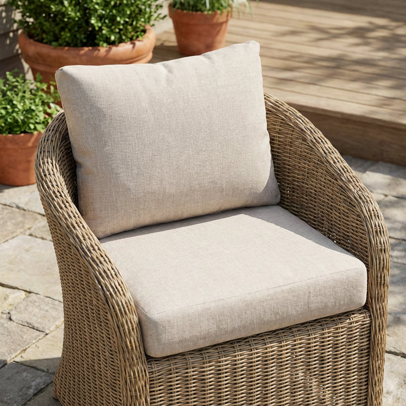 Ensemble de coussins pour fauteuil club Ishaan, Beige