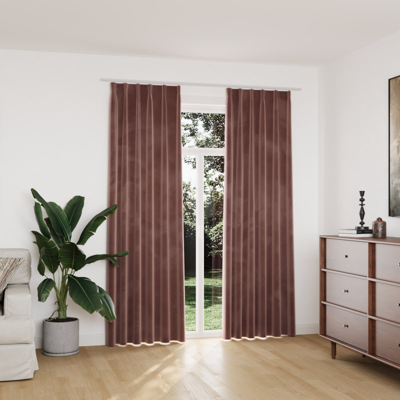 Arni Blackout Curtain Pair, 140cm W x 245cm D, Dark Grey
