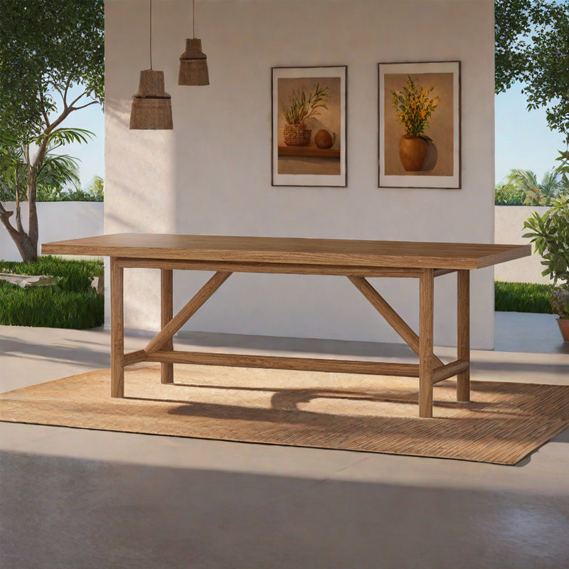 Kaemen Solid Wood Dining Table, 29.53"H x 86.61"L x 33.46"W