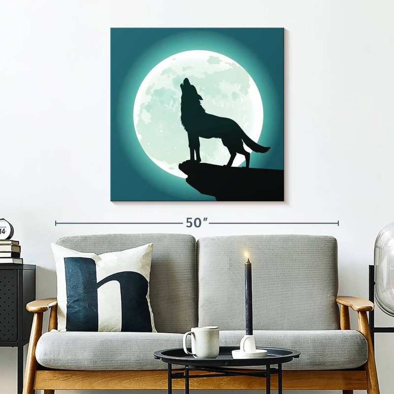 Crowle Wolf On A Full Moon, 30" H x 30" W