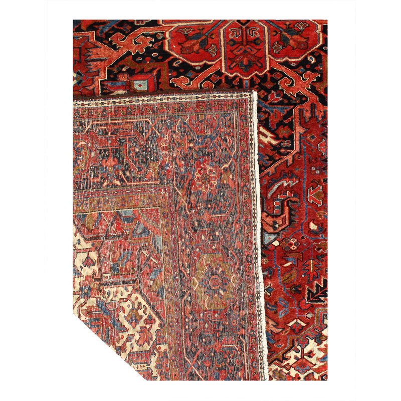 Rust Persian Hand Knotted fine Heriz 11'2"X 14'2"