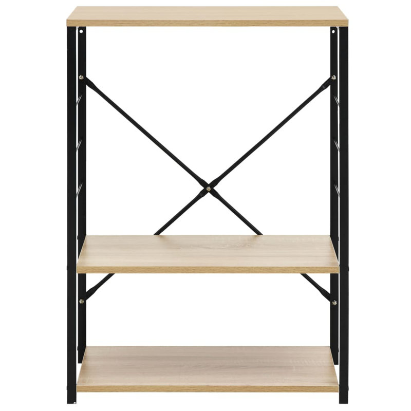 Microwave Cabinet Engineered Wood, Black/Oak