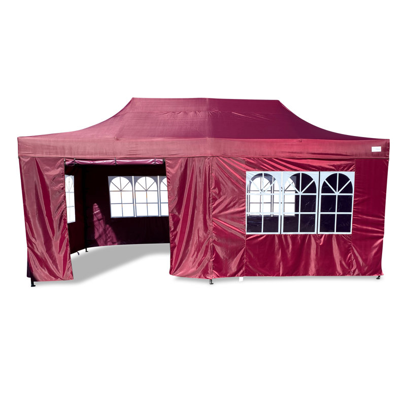 6m x 7.62m Steel Pop-Up Gazebo, Bordeaux