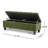 Ottoman Bench with Storage, Green Boucle Surface, Rubber Wood Legs, 300 lbs Capacity