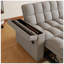Canapé-lit 3-en-1 pliable de grande taille avec table, USB et accoudoirs de rangement, dossier réglable pour le salon