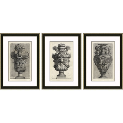 Decorative Vases by Marot Framed Drawing Print