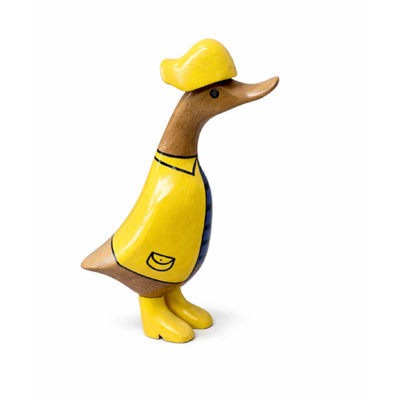 Handmade Duck Bamboo Root And Teak Wood Figurine