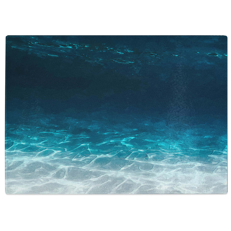 Tempered Glass Under the Ocean in Abstract Chopping Board, 28.5 cm W x 20 cm L