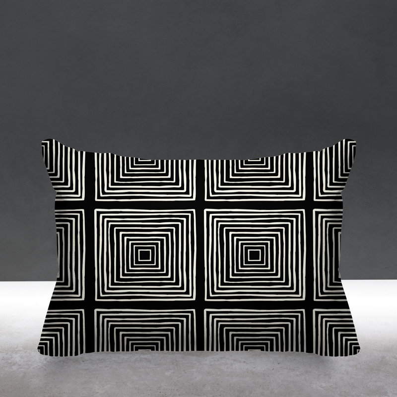 Housse et insert de coussin d'extérieur, Noir