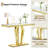 46.8" Console Table With Faux Marble Top & Stainless Steel Frame-1017690025