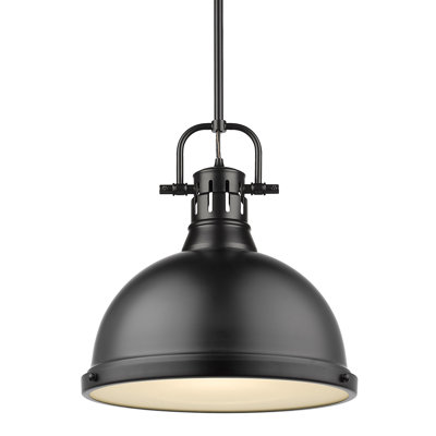 Luminaire suspendu dôme en acier à intensité variable 1 lumière Calico