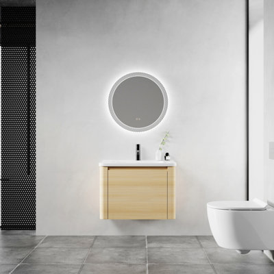 Wall-Mounted Bathroom Vanity with Sink, 1-Soft-Close Door