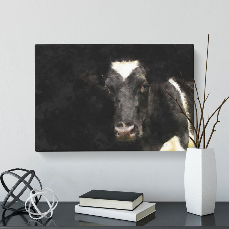 Peering Cow - Wrapped Canvas, 40cm H x 60cm W x 3cm D