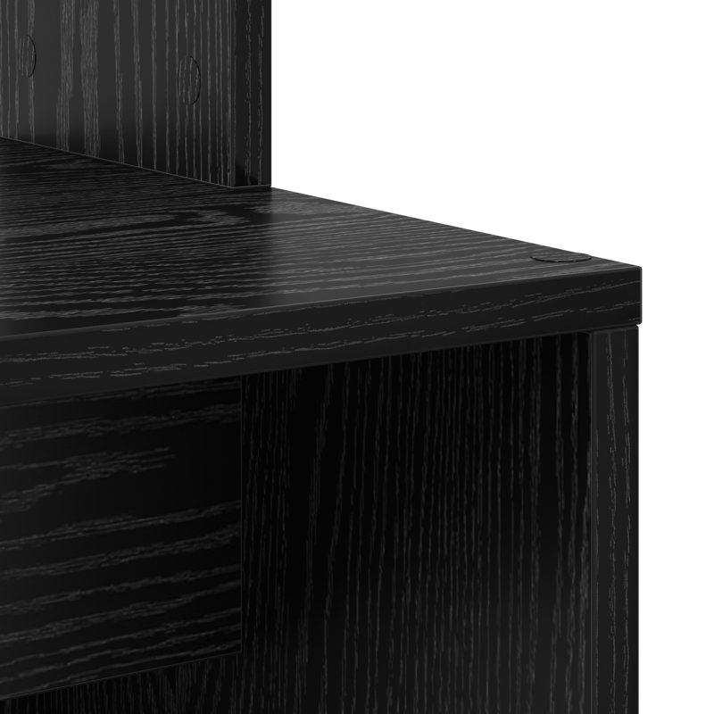 Computer Desk Solid Wood, MDF Compact, Black Oak