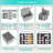 Shoe Organizer For Closet, Fits 16 Pairs, Large Shoe Box Storage Containers, Clear Foldable Shoe Storage Bins W/Bottom Support, Gray