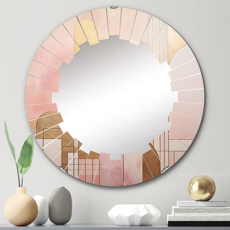 Diascia - Miroir mural moderne rond, 24 po x 24 po