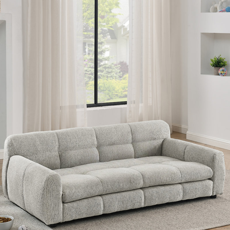 Canapé pour chien avec dossier et accoudoirs de 51 po, Beige, H 17,5 po x l 51 po x P 28 po