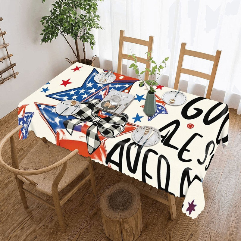 Housse pour table à imprimé étoiles commémoratives, jour festif, commémorative 60 x 120 po