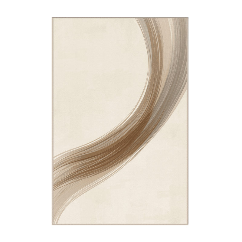 Tapis beige moelleux moelleux et minimaliste Elwell, 5 x 8