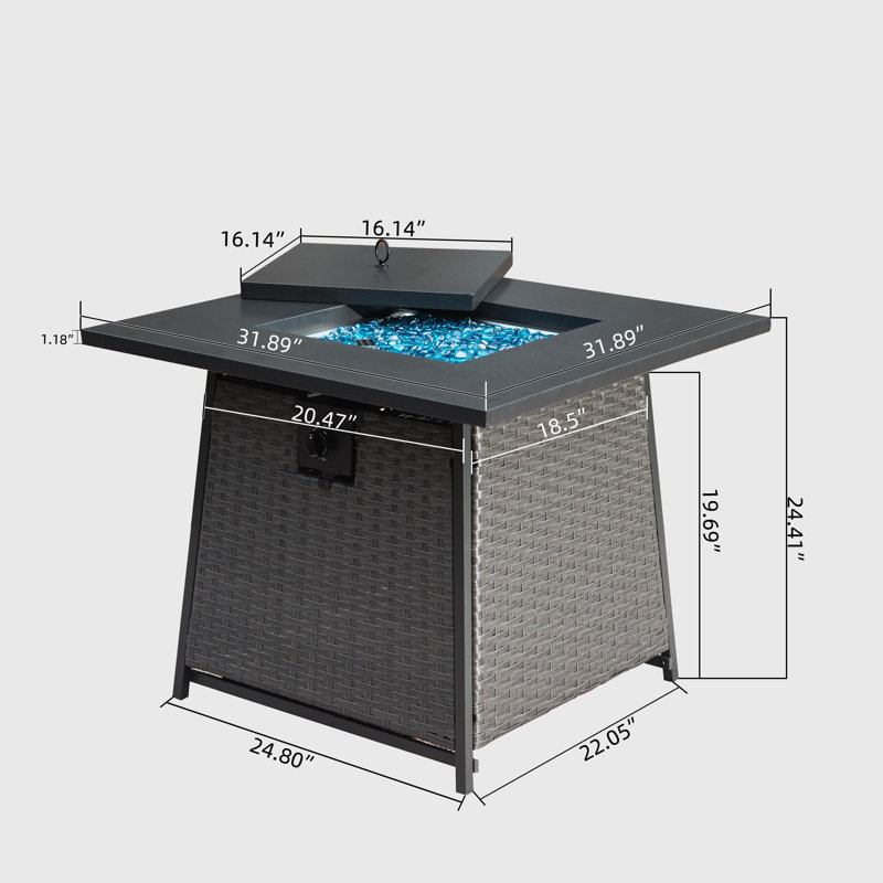 Emier 24,41 H extérieur, H 24,41 po x l 32 po x P 32 po