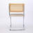 Velvet and Teddy Fabric Upholstered Side Chair with Cane Rattan Back-1762856689-1755046856