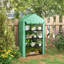 Four Tier Mini 90*49*160 cm Steel 1 Piece Mini Greenhouse Green with Roll-up Door-134740360-134740359