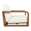 Chaise d'appoint de patio moderne Galvin avec coussin épais et structure en bois d'acacia-130695198