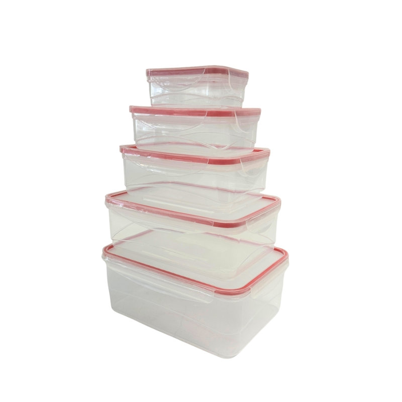 Contenant alimentaire Dammien - ensemble de 5, Rouge