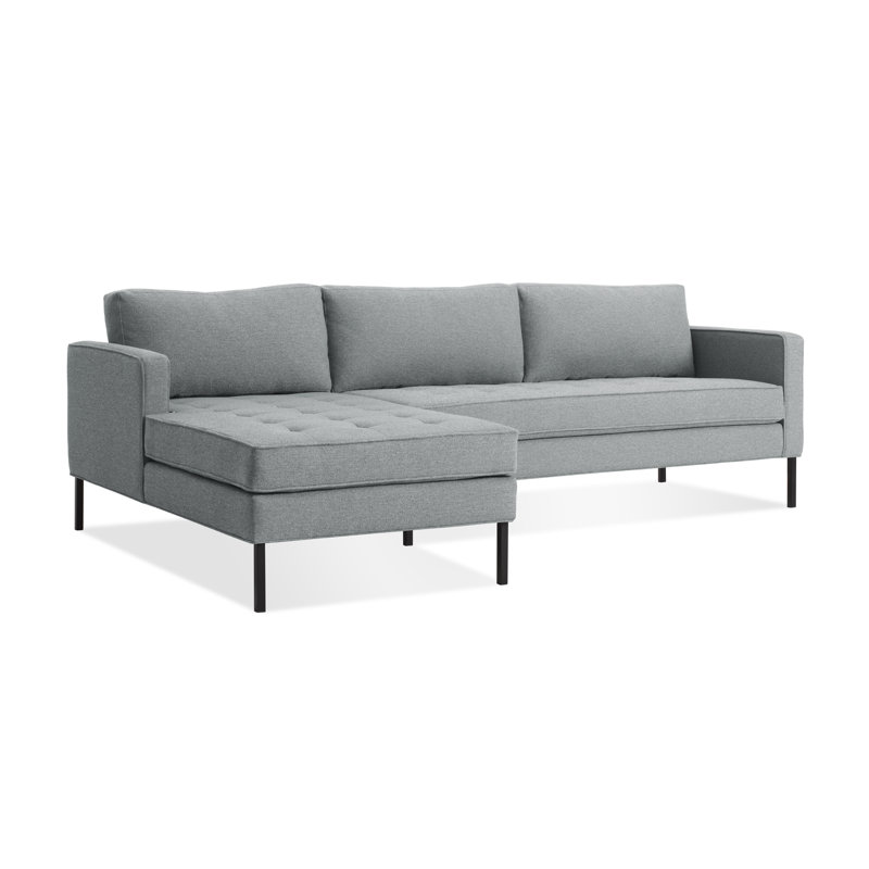 Paramount Chaise Sectional, Sanford Ceramic Crossweave, Black, Left Hand Facing