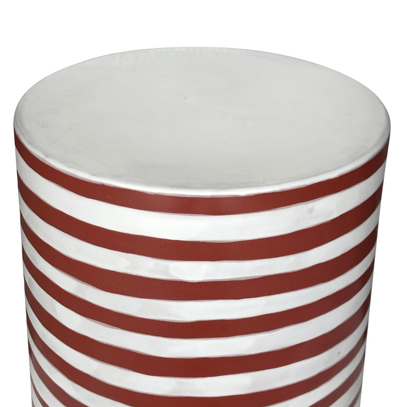 Tempest Ceramic Table In Red Stripes
