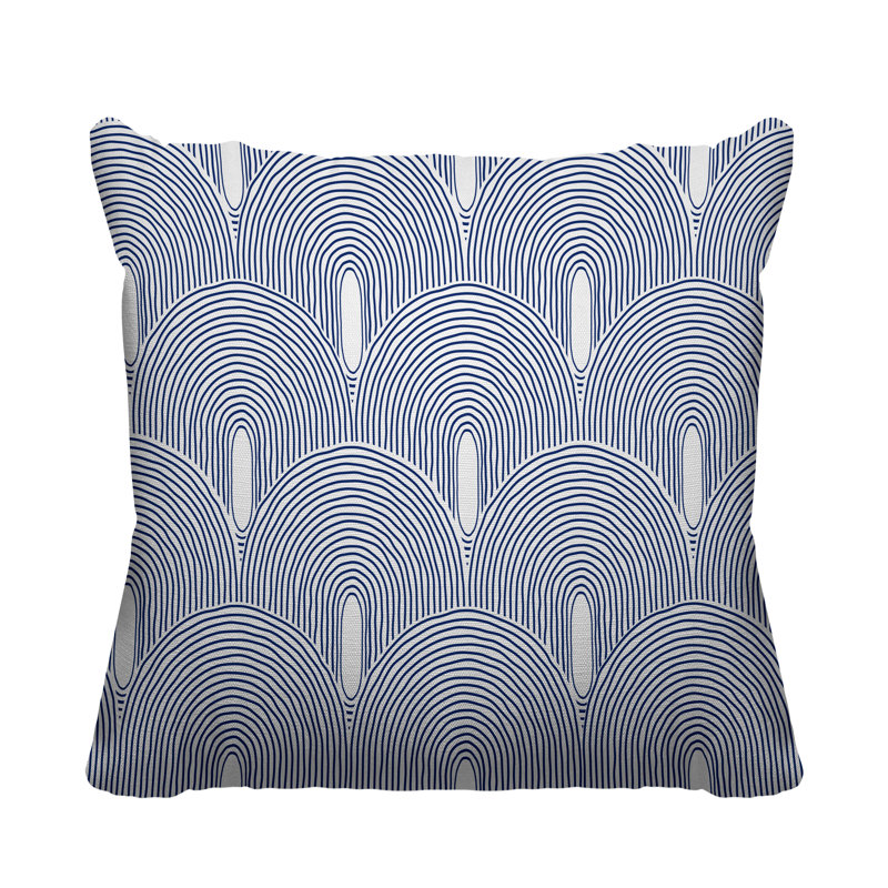 Limpo Starburst Indoor/Outdoor Throw Pillow, 20"H x 20"W, Navy Blue, Square
