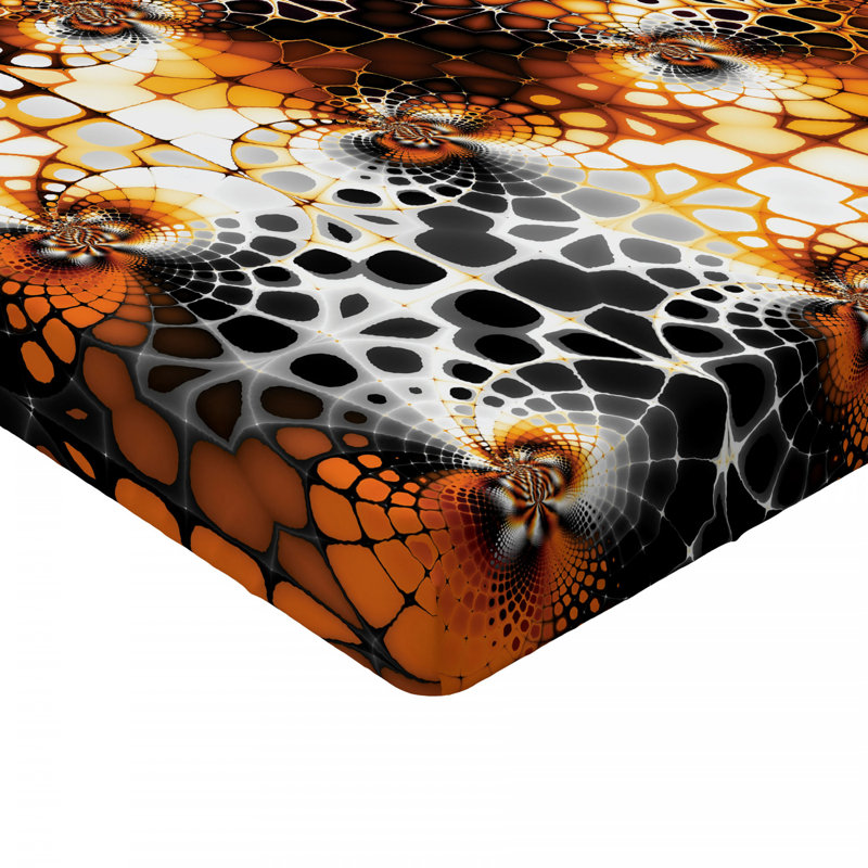 Drap d’ajustement géométrique burnt, Double