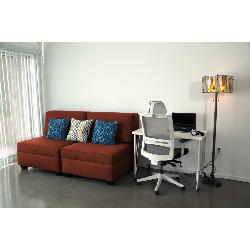 Anke Twin 72'' Upholstered Convertible Sofa, Brick Polyester Blend