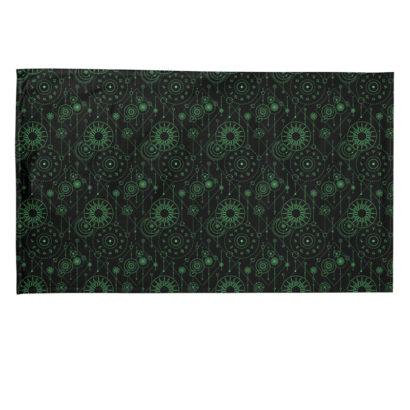 Tea Towel Kitchen Towel, Cotton Twill, Black/Green